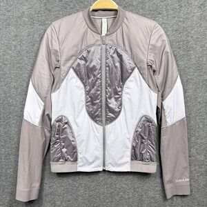 Lululemon Jacket Womens Sz 2 Pelt Lunar Rock Polar Pace Run Full Zip Windbreaker